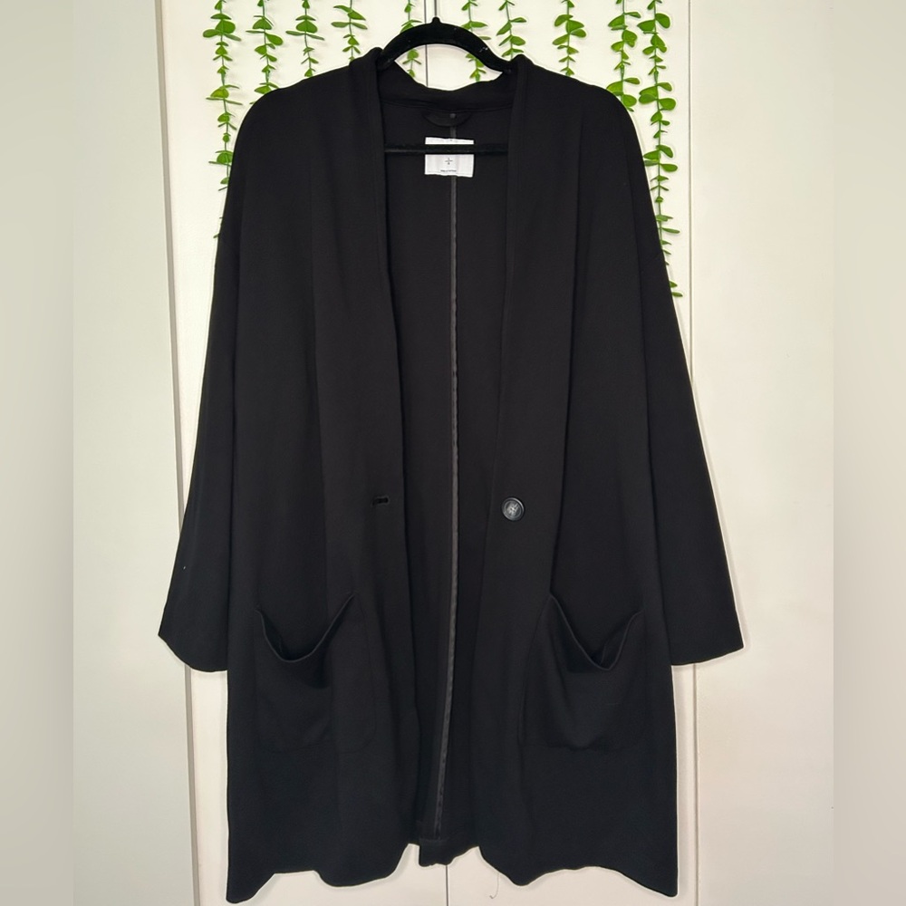Old Navy Black Cocoon Oversized Jacket - Size: Large